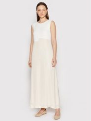 Peserico Sukienka letnia E02951 Beżowy Relaxed Fit. Brązowe sukienki Peserico, bez wzorów, z wiskozy, bez kołnierzyka, bez ramiączek. Za 2,179.00 zł.