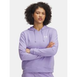 Bluza Damska UA RIVAL TERRY HOODIE 6005511-538. Fioletowe bluzy Under Armour, bez wzorów, bez ramiączek, bez kaptura. Za 136.99 zł.