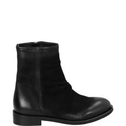 CZARNE BOTKI Z NUBUKU TR54 NABUCK NERO. Czarne botki Venezia, bez wzorów, z nubiku, bez obcasa, bez zapięcia. Za 299.00 zł.