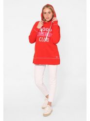 Zwillingsherz Bluza "Good Energy Club" w kolorze czerwonym rozmiar: S/M. Czerwone bluzy Zwillingsherz, m, bez wzorów, z bawełny, bez ramiączek, z kapturem. Za 123.25 zł.