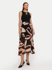 DKNY Sukienka codzienna P4EUBP76 Czarny Regular Fit. Czarne sukienki DKNY, na co dzień, xl, bez wzorów, z syntetyku, bez kołnierzyka, bez ramiączek, proste. Za 449.99 zł.