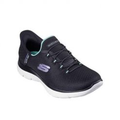 Buty do chodzenia damskie Skechers Summits Diamond Dream. Czarne buty sportowe lifestyle Skechers, bez wzorów, z materiału, sportowe, bez zapięcia. Za 357.00 zł.