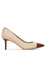 LAUREN RALPH LAUREN Szpilki 802P10395003 Beżowy. Brązowe szpilki Lauren Ralph Lauren, bez wzorów, z materiału, bez obcasa, na szpilce, bez zapięcia. Za 729.99 zł.