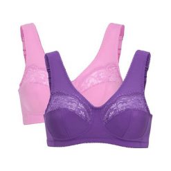 Cellbes Biustonosz Klara 2 Pack Fioletowy różowy female fioletowy/różowy 105E. Czerwone biustonosze sportowe Cellbes, bez wzorów. Za 159.00 zł.