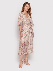 Guess Sukienka letnia W2YK38 WEPQ0 Beżowy Regular Fit. Brązowe sukienki Guess, xs, z aplikacjami, z wiskozy, bez kołnierzyka, bez ramiączek. Za 726.24 zł.