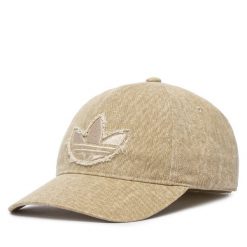 Czapka z daszkiem adidas. Brązowe czapki z daszkiem adidas, bez wzorów, z denimu. Za 119.99 zł.