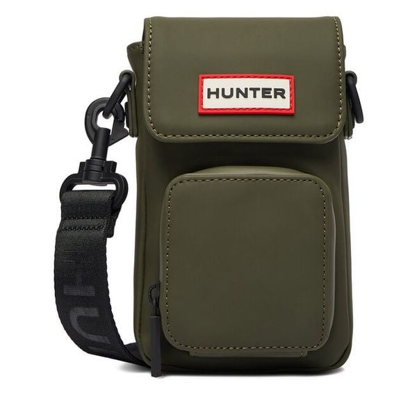 Torebka Hunter. Brązowe listonoszki Hunter, bez wzorów, bez dodatków. Za 99.99 zł.