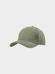 4F Czapka z daszkiem strapback uniseks - oliwkowa/khaki S/M. Brązowe czapki z daszkiem 4f, na lato, bez wzorów, z bawełny, klasyczne. W wyprzedaży za 29.99 zł.