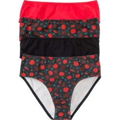 Figi maxi (4 par) bonprix czarno-czerwony z nadrukiem. Figi marki bonprix. Za 39.96 zł.