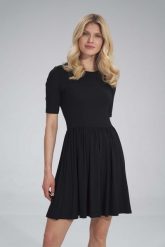 Krótka Wiskozowa Sukienka na Lato - Czarna. Czarne sukienki Figl, m, bez wzorów, z elastanu, bez kołnierzyka, bez ramiączek, mini, rozkloszowane. Za 199.00 zł.