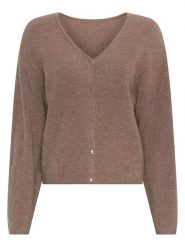 MOSS COPENHAGEN Kardigan w kolorze jasnobrązowym rozmiar: XS/S. Brązowe swetry Moss Copenhagen, s, bez wzorów, z wełny, bez ramiączek. Za 219.95 zł.