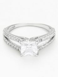 OR ÉCLAT Złoty pierścionek "La Merveilleuse" z cyrkoniami rozmiar: 62. Szare pierścionki Or Éclat, z cyrkonią, złote. Za 1,435.99 zł.