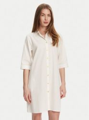 Selmark Sukienka koszulowa BM033 Écru Relaxed Fit. Sukienki Selmark, m, bez wzorów, z bawełny, bez kołnierzyka, bez ramiączek, koszulowe. Za 139.99 zł.