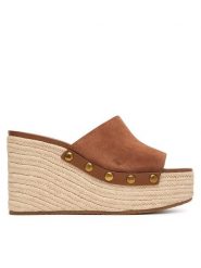 MICHAEL Michael Kors Espadryle Mayes 40S6MYMS1S Brązowy. Brązowe espadryle MICHAEL Michael Kors, bez wzorów, ze skóry, bez obcasa. Za 739.99 zł.
