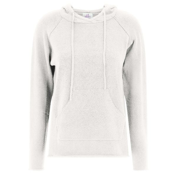 Sweter Z Kapturem Deha Damskie. Białe swetry Deha, m, bez wzorów, z materiału, klasyczne, bez ramiączek. Za 506.99 zł.