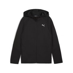 Młodzieżowa bluza Evostripe z kapturem zapinana na suwak PUMA. Czarna bluzy Puma, m, bez wzorów, z kapturem, do biegania. Za 239.00 zł.
