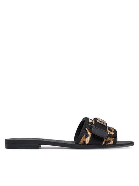 Guess Klapki FLJEL5 FAB03 Czarny. Czarne klapki Guess, z aplikacjami, bez obcasa, bez zapięcia. Za 369.99 zł.