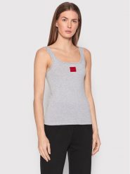 Hugo Top Red Label 50469665 Szary Slim Fit. Szare topy Hugo, xl, bez wzorów, z bawełny, bez kołnierzyka, bez ramiączek. Za 99.99 zł.