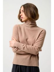 AUTHENTIC CASHMERE Kaszmirowy golf "Cassy" w kolorze beżowym rozmiar: L. Brązowe swetry AUTHENTIC CASHMERE, l, bez wzorów, z kaszmiru, bez ramiączek. Za 246.53 zł.