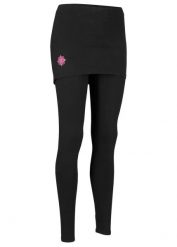 Legginsy sportowe ze spódniczką, dł. przed kostkę. Czarne legginsy bonprix, bez wzorów, sportowe. Za 84.99 zł.