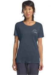 Jack Wolfskin Koszulka funkcyjna w kolorze granatowym rozmiar: XL. Niebieskie t-shirty sportowe Jack Wolfskin, xl, bez wzorów, z materiału, bez ramiączek, outdoorowe. Za 99.95 zł.