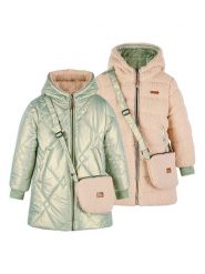 No-No Parka "Betty" w kolorze zielono-beżowym rozmiar: 158/164. Brązowe płaszcze No-No, bez wzorów, bez kaptura. Za 217.23 zł.