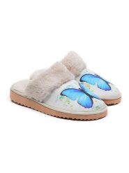 Goby Kapcie w kolorze beżowo-niebieskim rozmiar: 38. Brązowe kapcie Goby, bez wzorów, z materiału. Za 129.45 zł.