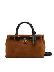 Tommy Hilfiger Torebka American Icon Mini Tote Suede Le AW0AW18202 Brązowy jasny. Brązowe torebki klasyczne Tommy Hilfiger, bez wzorów, ze skóry, bez dodatków. Za 1,299.00 zł.