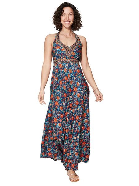 Ipanima Sukienka w kolorze niebiesko-czerwonym rozmiar: 34/36. Czerwone sukienki Ipanima, bez wzorów, klasyczne, bez kołnierzyka, bez ramiączek, maxi, sportowe. Za 70.41 zł.