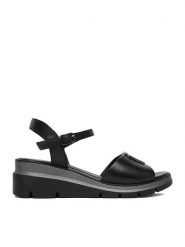 Lasocki Sandały CEO-EST-ETNA-06 Czarny. Czarne sandały Lasocki, bez wzorów, ze skóry, bez obcasa, na koturnie, bez zapięcia. Za 179.99 zł.
