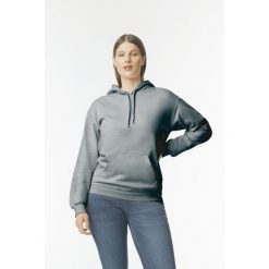 Bluza z kapturem Gildan Midweight Softstyle. Szare bluzy GILDAN, m, bez wzorów, z bawełny, klasyczne, bez ramiączek, z kapturem. Za 114.80 zł.