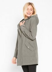 Kurtka parka softshell z kapturem. Szare kurtki bonprix, bez wzorów, z softshellu, z kapturem. Za 279.99 zł.