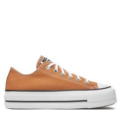 Trampki Converse. Brązowe trampki Converse, bez wzorów, retro, bez zapięcia. Za 399.99 zł.