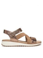 Caprice Sandały 9-28704-44 Brązowy. Brązowe sandały Caprice, bez wzorów, ze skóry, bez obcasa, na koturnie, bez zapięcia. Za 244.99 zł.