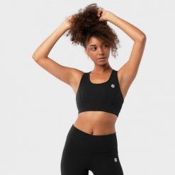 Stanik sportowy fitness damski SIROKO Fuel. Czarne biustonosze sportowe SIROKO, bez wzorów, z nylonu, na fitness i siłownię. Za 106.00 zł.