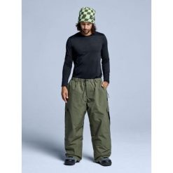 Spodnie narciarskie - Unisex - Luźny krój - Park - Oliwkowo-zielone. Zielone spodnie narciarskie POEDERBAAS, bez wzorów, z poliesteru, narciarskie. Za 698.52 zł.