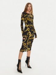 Versace Jeans Couture Sukienka codzienna 77HAO9B0 Czarny Slim Fit. Czarne sukienki Versace Jeans Couture, na co dzień, bez wzorów, z jeansu, bez kołnierzyka, bez ramiączek, proste. Za 669.99 zł.