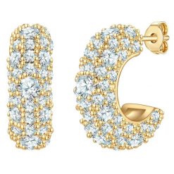 Yokoamii Kolczyki kola z mosiadzu w zlocie zóltym z Cyrkonia 1 ct Damski. Żółte kolczyki Yokoamii, z cyrkonią, pozłacane. Za 159.99 zł.