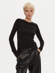 PINKO Bluzka Mulan 102056 A24I Czarny Regular Fit. Czarne bluzki Pinko, l, bez wzorów, z wiskozy, bez kołnierzyka, bez ramiączek. Za 399.99 zł.