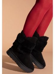 Gooce Skórzane kozaki zimowe "Bella" w kolorze czarnym rozmiar: 40. Czarne kozaki Gooce, na zimę, bez wzorów, ze skóry, eleganckie, bez obcasa, na platformie, bez zapięcia. Za 239.99 zł.