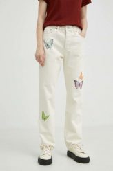 Levi's jeansy damskie. Brązowe jeansy Levi's, s, bez wzorów, z jeansu, z podwyższonym stanem. W wyprzedaży za 239.99 zł.