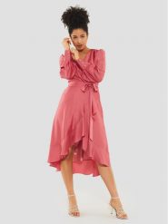 Swing Sukienka koktajlowa 5AE05800 Czerwony Regular Fit. Czerwone sukienki Swing, bez wzorów, z syntetyku, wizytowe, bez kołnierzyka, bez ramiączek. Za 1,069.00 zł.