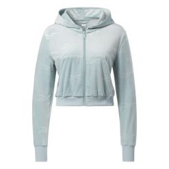 Damska bluza z aksamitu zapinana na zamek Reebok Classics Energy Q4. Niebieskie bluzy Reebok, l, bez wzorów, wizytowe, bez ramiączek, bez kaptura. W wyprzedaży za 234.90 zł.