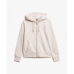 Damska bluza z kapturem zapinana na zamek Superdry Essential Logo Hb. Czerwone bluzy Superdry, bez wzorów, eleganckie, bez ramiączek, z kapturem. Za 325.40 zł.