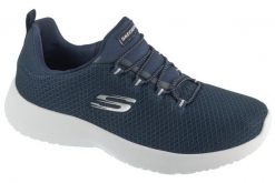 Buty treningowe damskie, Dynamight. Niebieskie buty treningowe Skechers, bez wzorów, z materiału, przed kostkę, bez zapięcia, na fitness i siłownię. Za 239.99 zł.