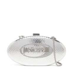 Torebka Just Cavalli. Szare kopertówki Just Cavalli, bez wzorów, wizytowe, bez dodatków. Za 479.99 zł.