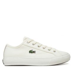 Tenisówki Lacoste. Białe trampki Lacoste, bez wzorów, bez zapięcia. Za 299.99 zł.