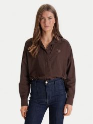 Guess Body W6RH61 WJ782 Brązowy Regular Fit. Brązowe body i gorsety Guess, z aplikacjami, z syntetyku, bez ramiączek. Za 439.99 zł.