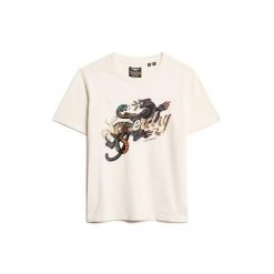 Damska koszulka na co dzień Superdry Tattoo Script. Białe t-shirty sportowe Superdry, bez wzorów, bez ramiączek. Za 146.40 zł.