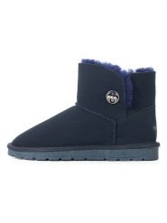 NICEBAY Skórzane botki zimowe "Beila" w kolorze granatowym rozmiar: 38. Niebieskie botki NICEBAY, bez wzorów, z materiału, bez obcasa, bez zapięcia. Za 237.58 zł.
